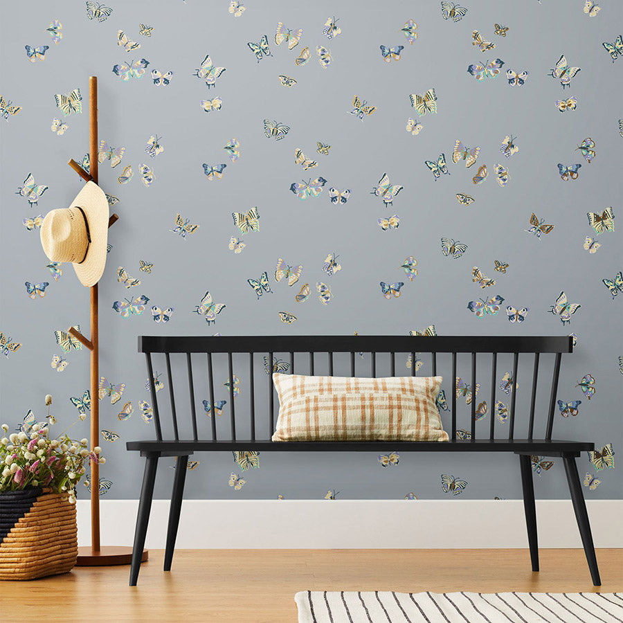 Gray London Town Wallpaper designed by Josie Shenoy