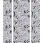 Balancing Act (Light Gray) wallpaper features colorful dancing monkeys and rabbits on a light gray background