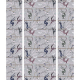 Balancing Act (Light Gray) wallpaper features colorful dancing monkeys and rabbits on a light gray background