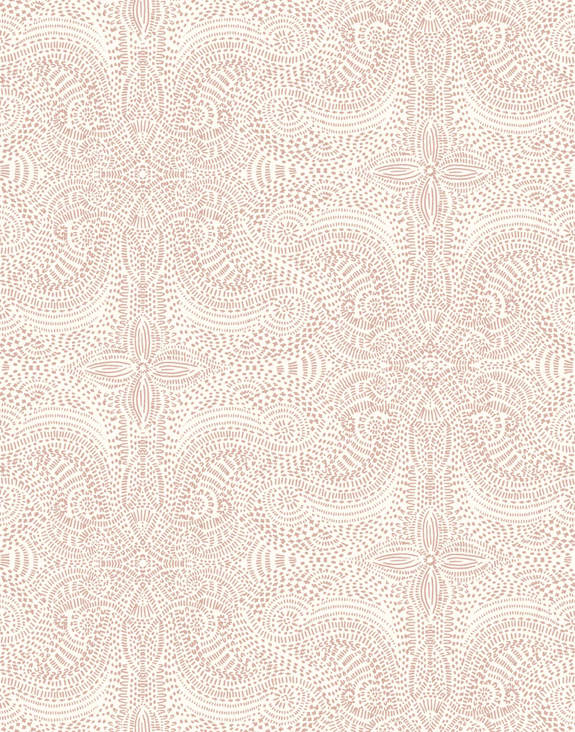 Andanza (Blush) wallpaper featuring a delicate pattern created using a stippling technique in pink on white